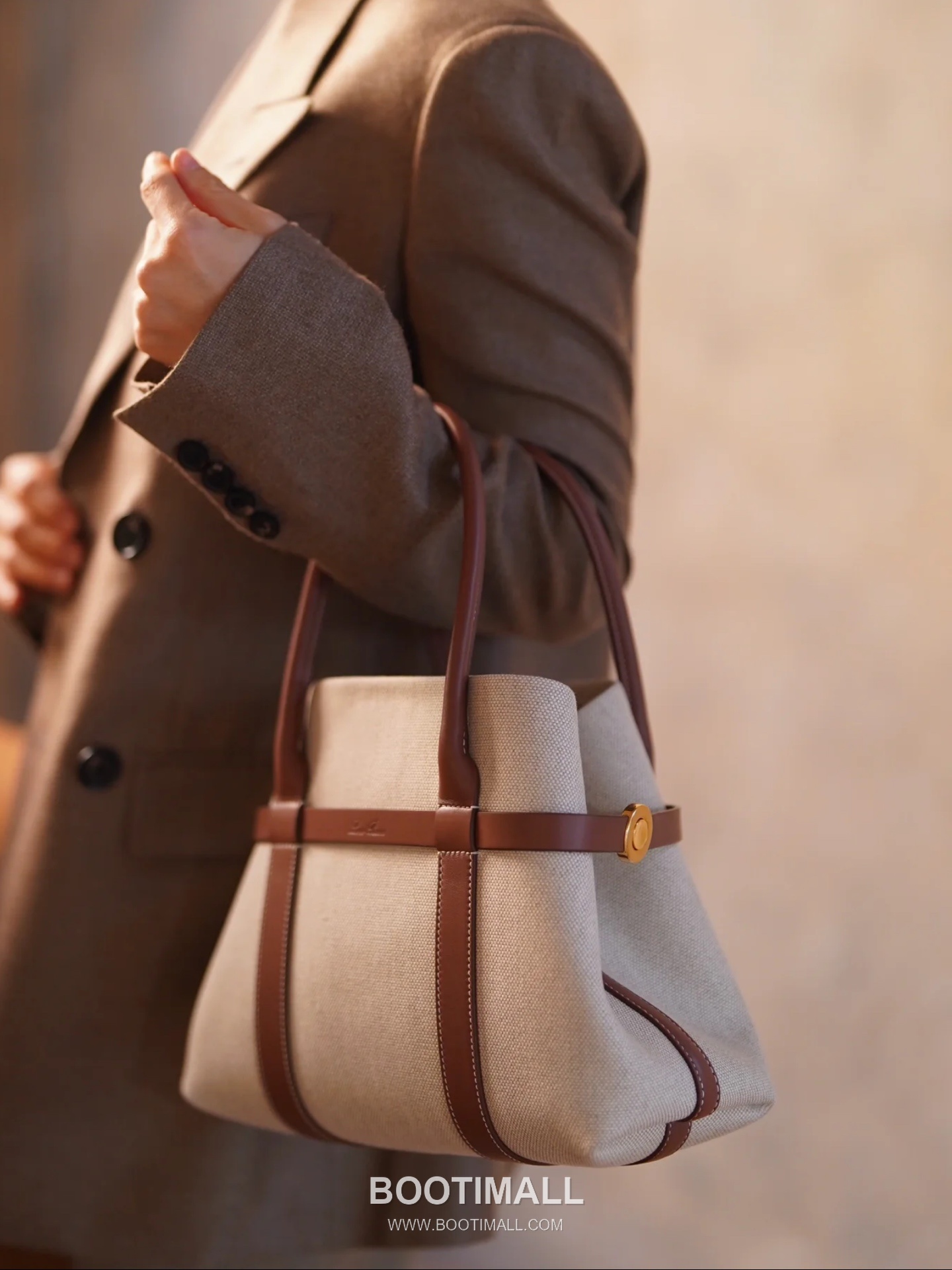 Loro Piana Ghiera Canvas Beige Shoulder Bag 로로피아나 Ghiera 캔버스 베이지 숄더백 28cm 6