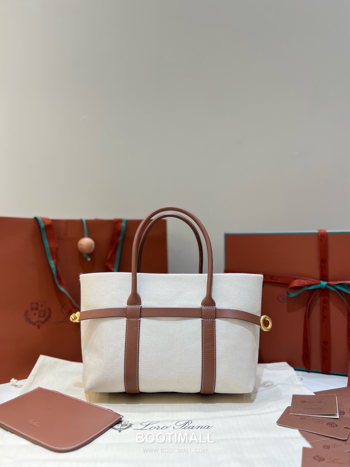 Loro Piana Ghiera Canvas Beige Shoulder Bag 로로피아나 Ghiera 캔버스 베이지 숄더백 28cm 9