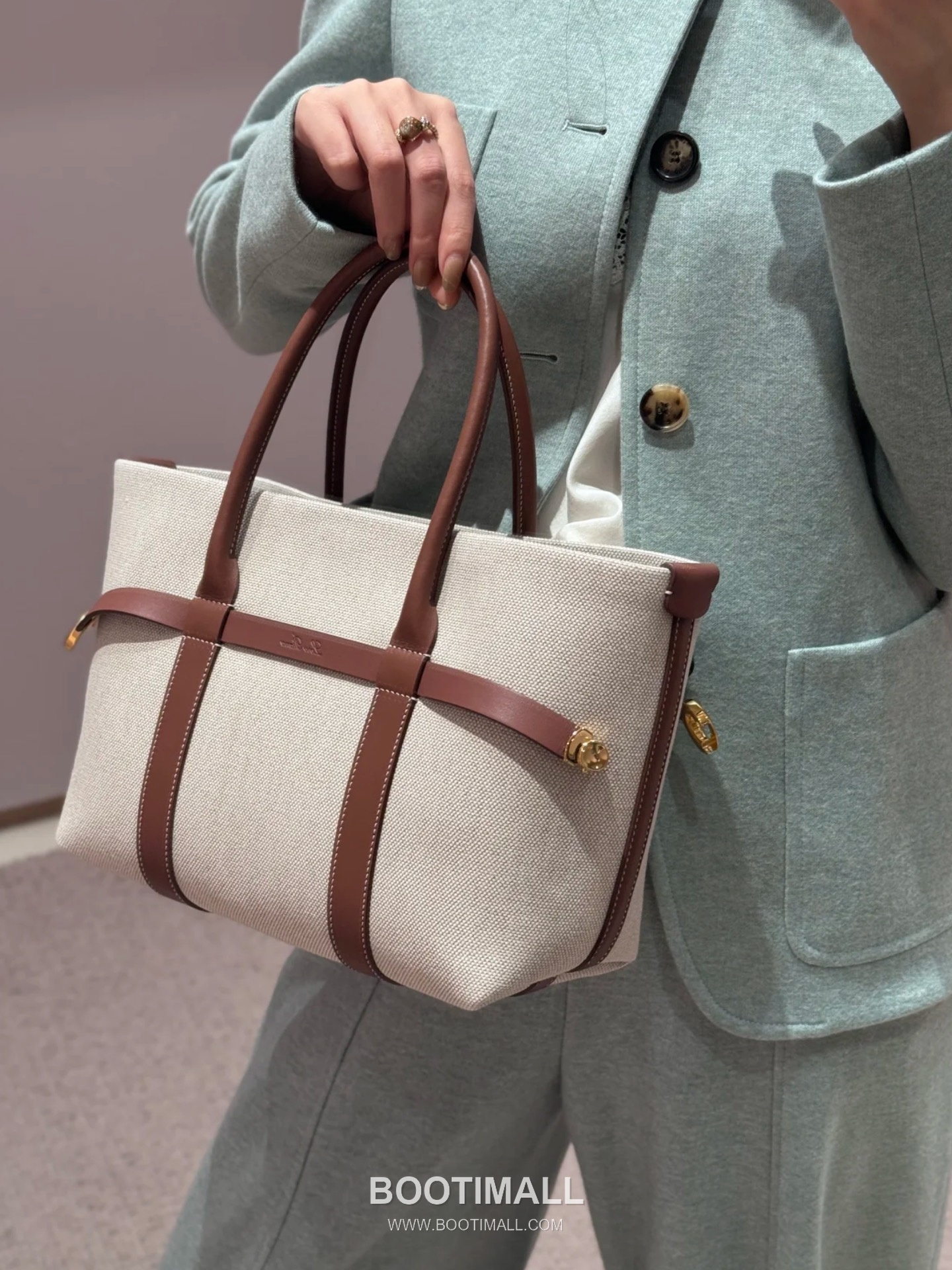 Loro Piana Ghiera Canvas Beige Shoulder Bag 로로피아나 Ghiera 캔버스 베이지 숄더백 28cm 16