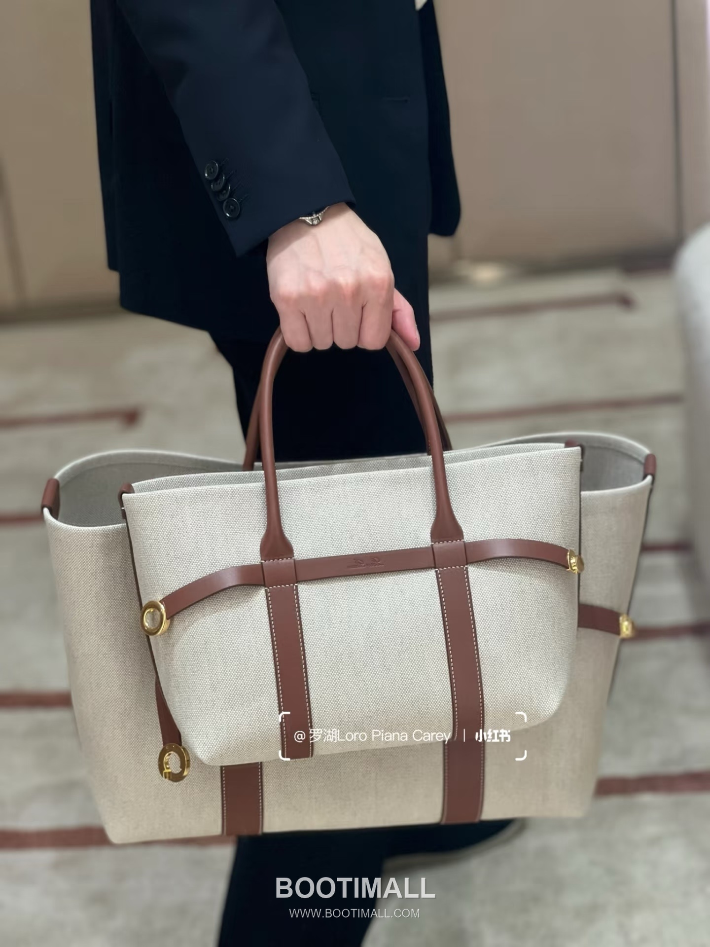 Loro Piana Ghiera Canvas Beige Shoulder Bag 로로피아나 Ghiera 캔버스 베이지 숄더백 28cm 17