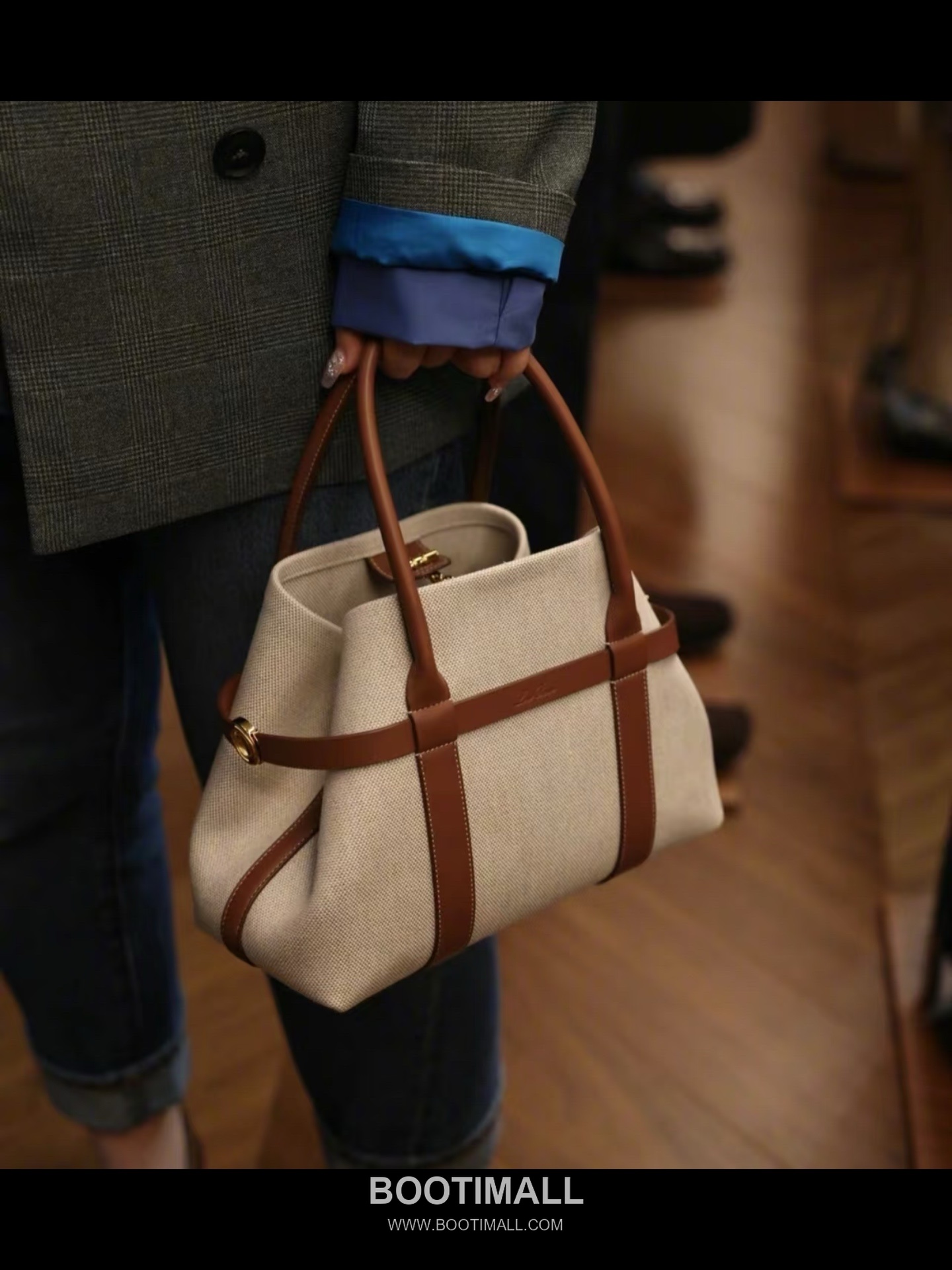 Loro Piana Ghiera Canvas Beige Shoulder Bag 로로피아나 Ghiera 캔버스 베이지 숄더백 28cm 22