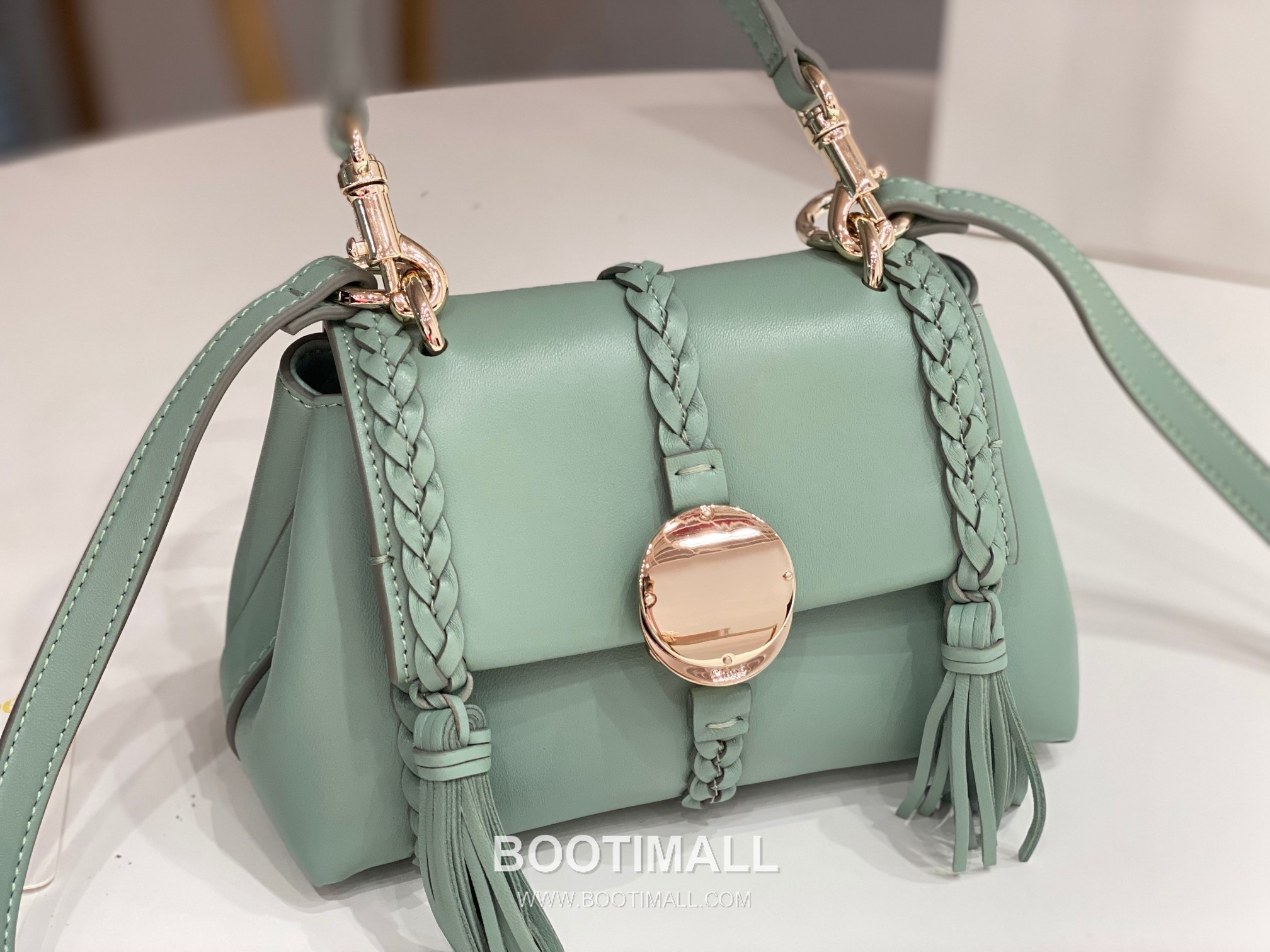 Chloe Penelope Coin Calfskin Green Crossbody Bag 끄로에 페넬로페 코인 카프스킨 그린 크로스백 22cm 2