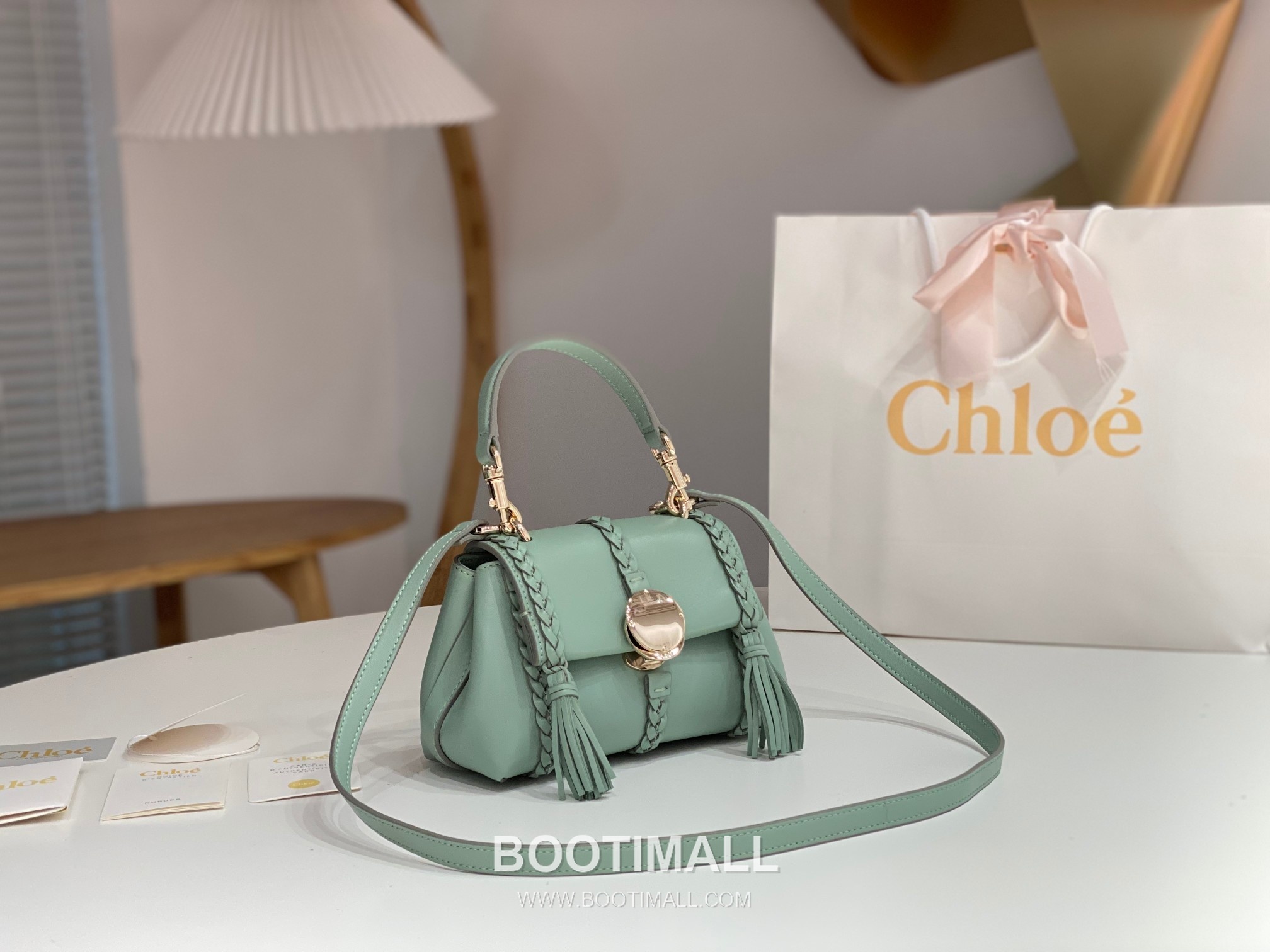 Chloe Penelope Coin Calfskin Green Crossbody Bag 끄로에 페넬로페 코인 카프스킨 그린 크로스백 22cm 3