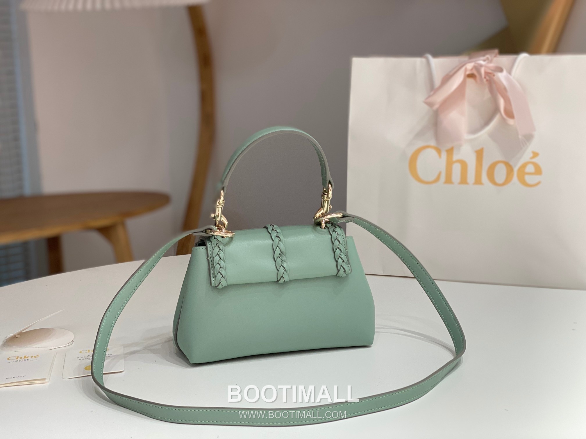Chloe Penelope Coin Calfskin Green Crossbody Bag 끄로에 페넬로페 코인 카프스킨 그린 크로스백 22cm 8