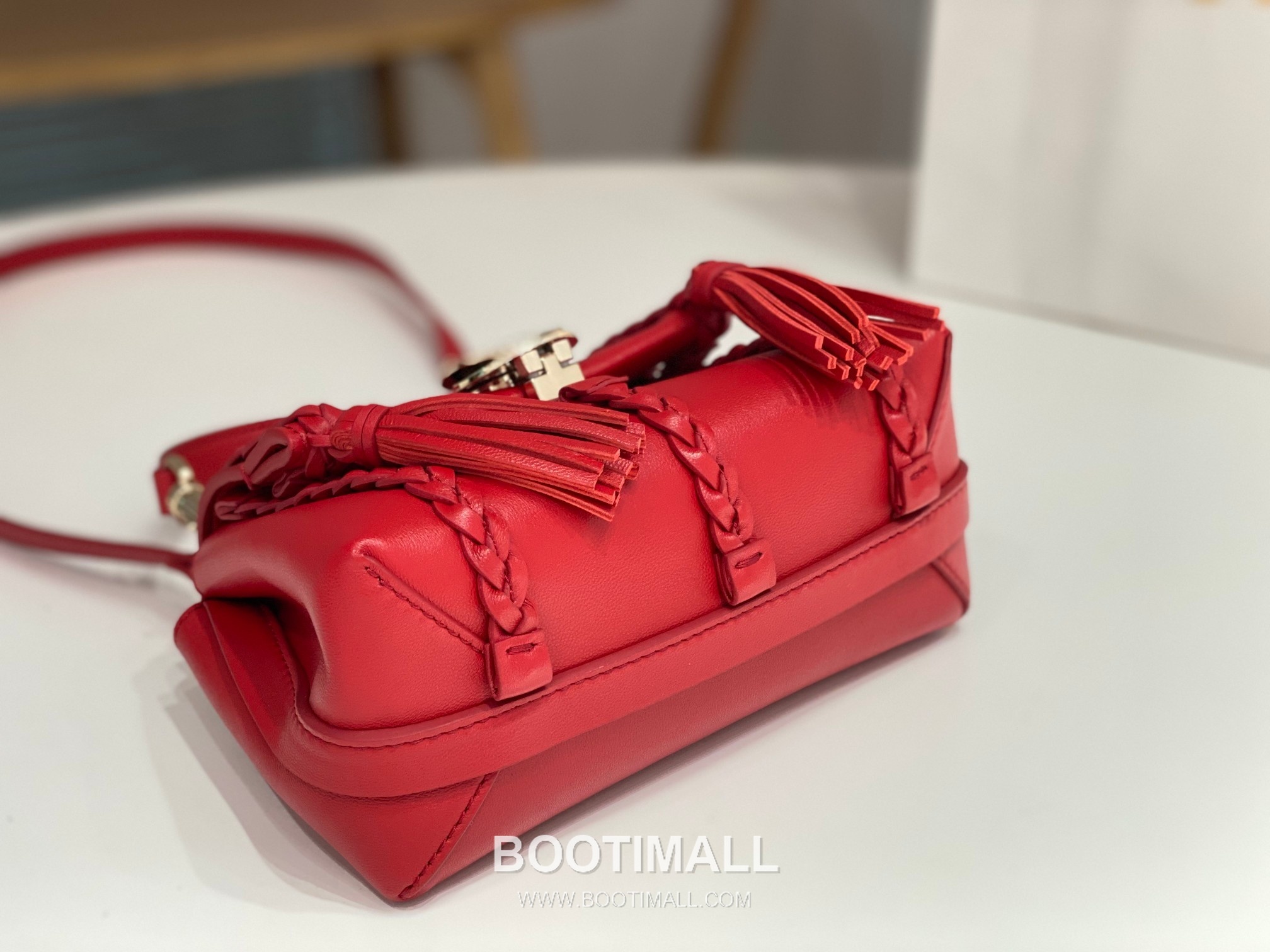 Chloe Penelope Coin Calfskin Red Top Handle Bag 끄로에 페넬로페 코인 카프스킨 레드 탑핸들백 22cm 6