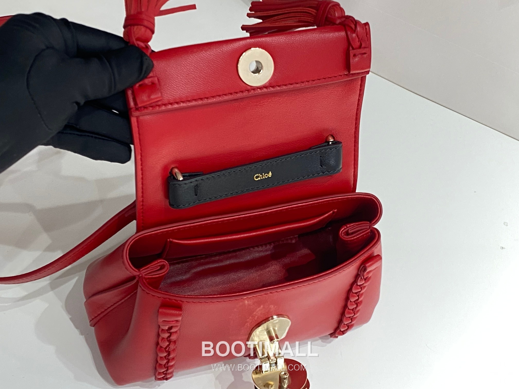 Chloe Penelope Coin Calfskin Red Top Handle Bag 끄로에 페넬로페 코인 카프스킨 레드 탑핸들백 22cm 8