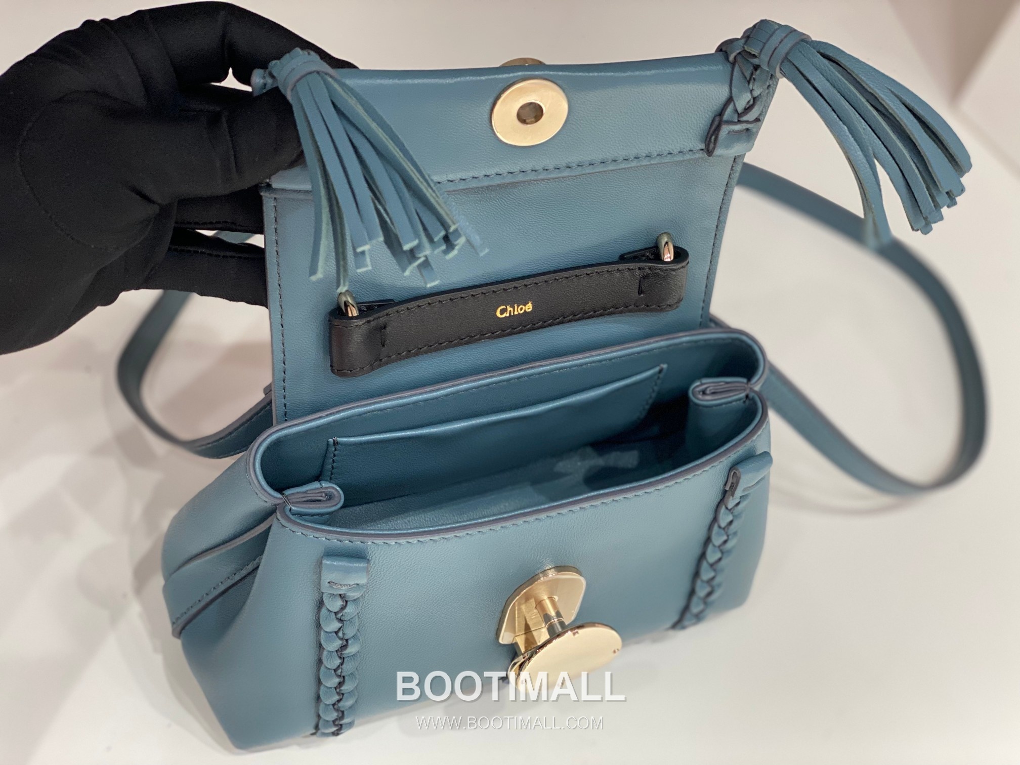Chloe Penelope Coin Calfskin Dusty Blue Crossbody Bag 끄로에 페넬로페 코인 카프스킨 더스티 블루 크로스백 22cm 9