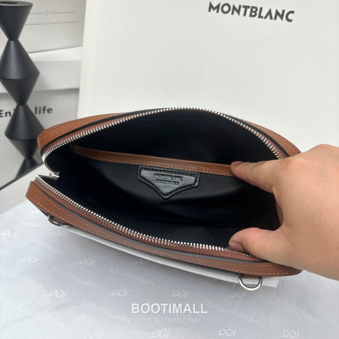 Montblanc Meisterstuck Craftsmanship Full-Grain Cowhide Maple Brown Crossbody Bag 몽블랑 마이스터스튁 장인정신 풀그레인 소가죽 메이플 브라운 크로스백 17