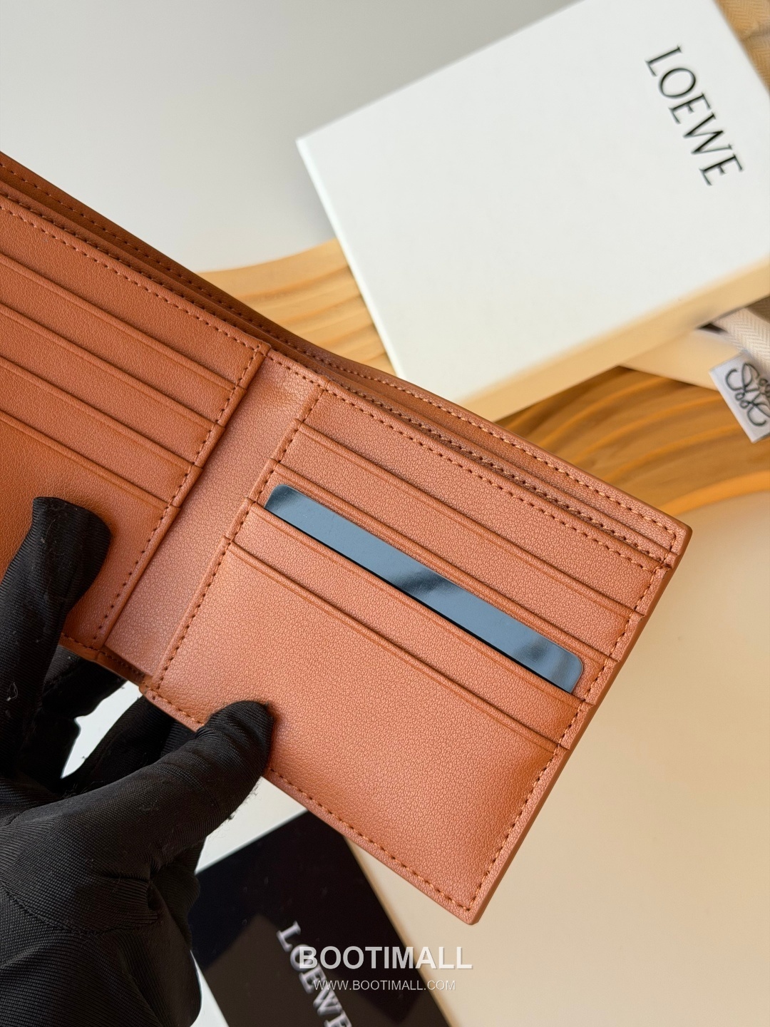 Loewe Puzzle Pebbled Calfskin Bi-Fold Wallet 로에베 퍼즐 페블드 카프스킨 반지갑 L1146 11cm 8