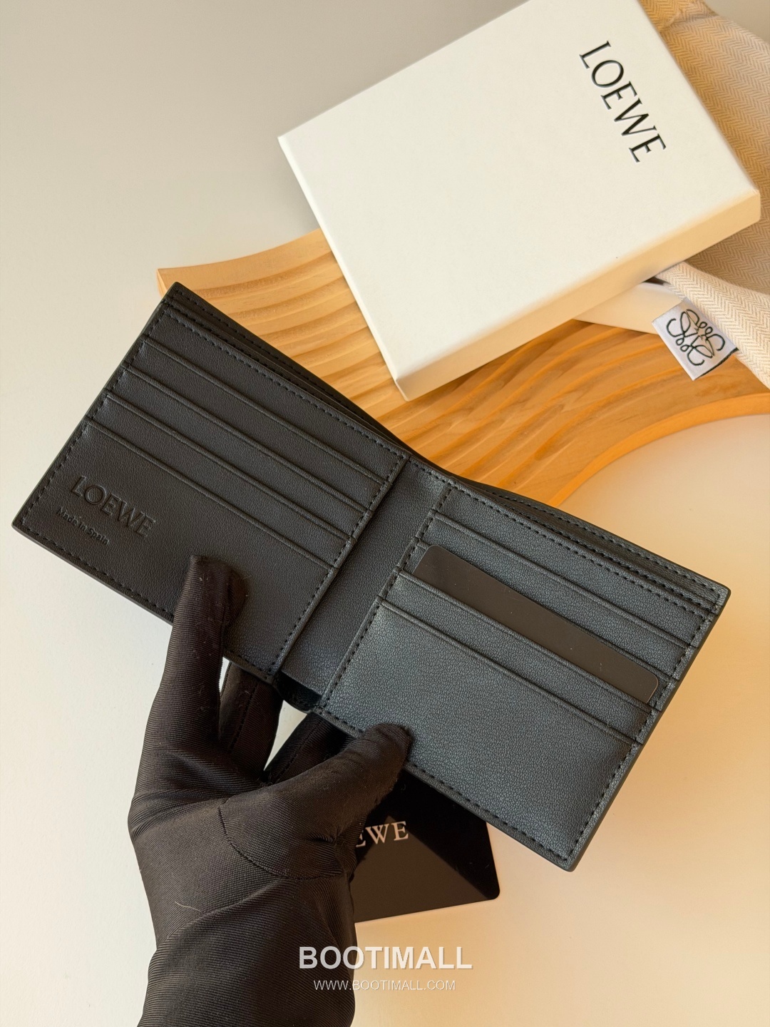 Loewe Puzzle Pebbled Calfskin Bi-Fold Wallet 로에베 퍼즐 페블드 카프스킨 반지갑 L1146 11cm 6