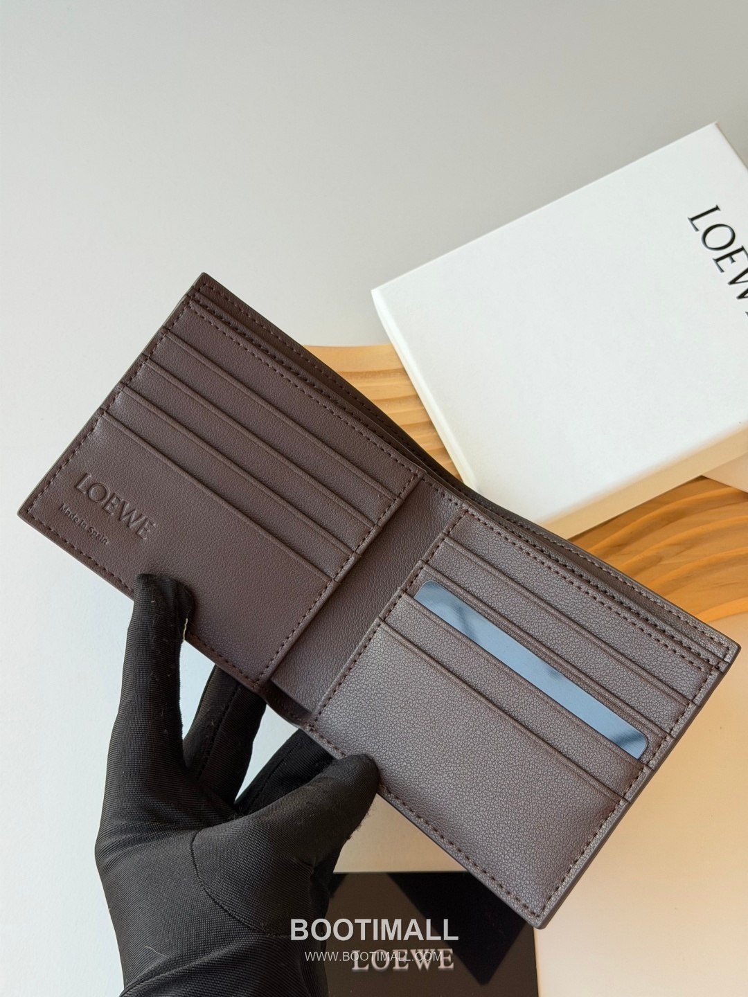 Loewe Puzzle Pebbled Calfskin Bi-Fold Wallet 로에베 퍼즐 페블드 카프스킨 반지갑 L1146 11cm 5