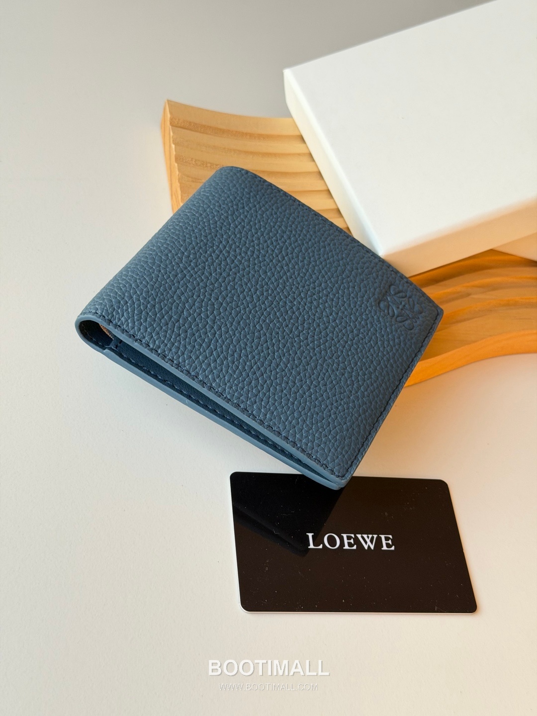 Loewe Puzzle Pebbled Calfskin Bi-Fold Wallet 로에베 퍼즐 페블드 카프스킨 반지갑 L1147 11cm 4