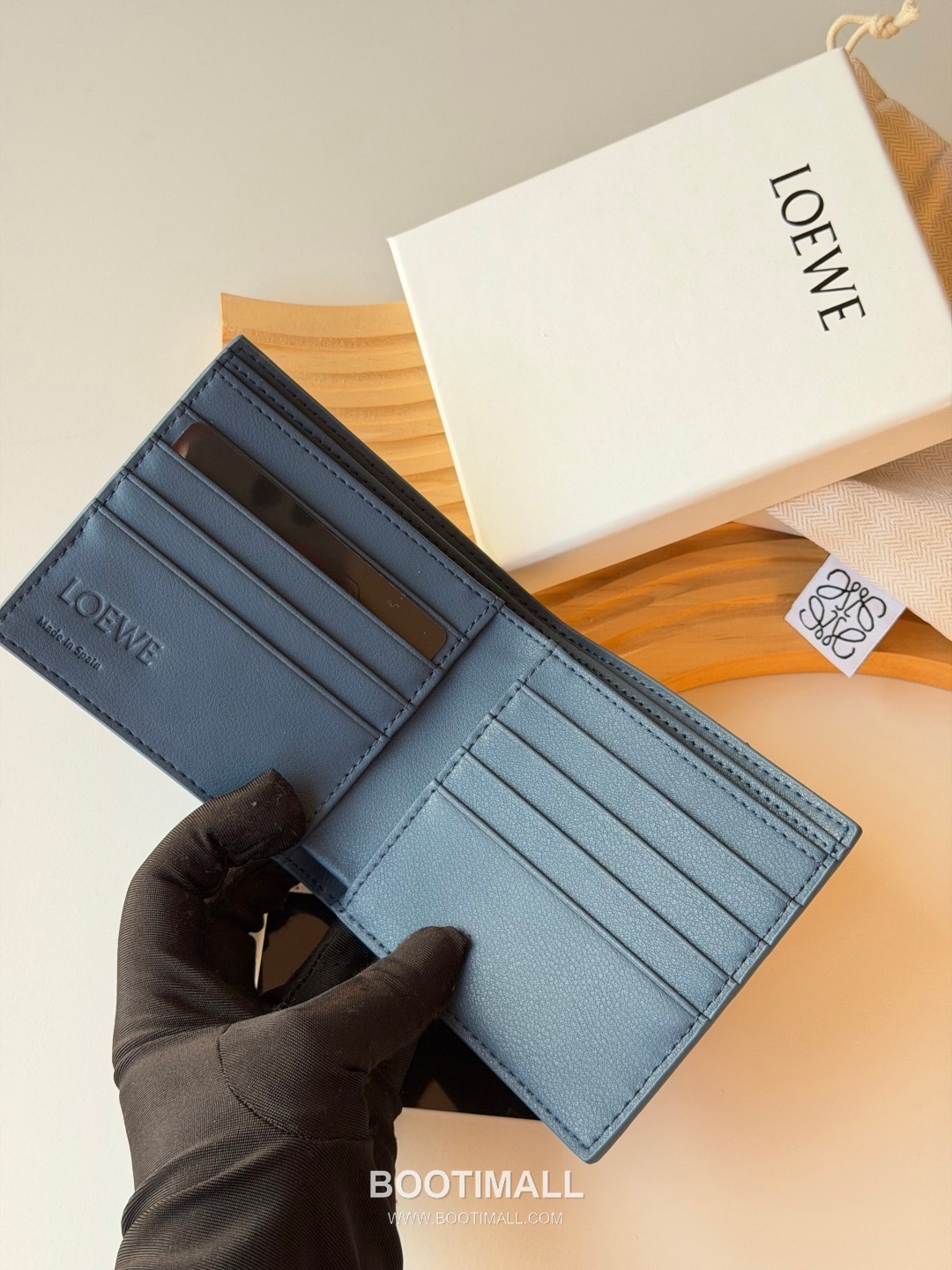 Loewe Puzzle Pebbled Calfskin Bi-Fold Wallet 로에베 퍼즐 페블드 카프스킨 반지갑 L1147 11cm 7