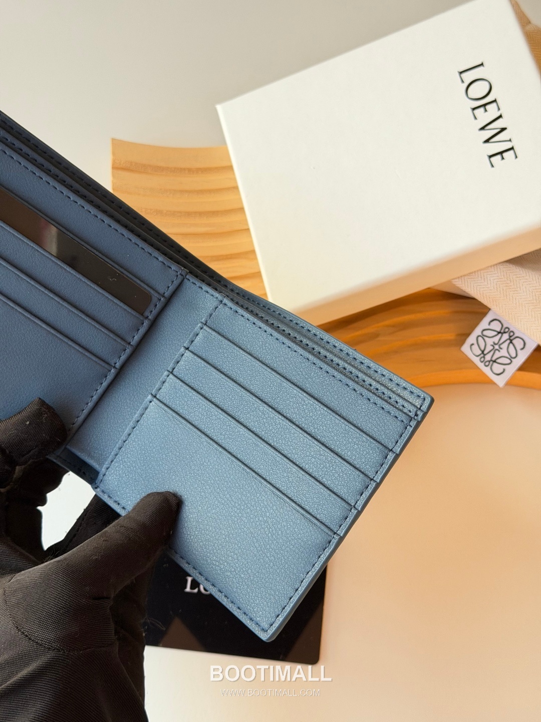 Loewe Puzzle Pebbled Calfskin Bi-Fold Wallet 로에베 퍼즐 페블드 카프스킨 반지갑 L1147 11cm 8