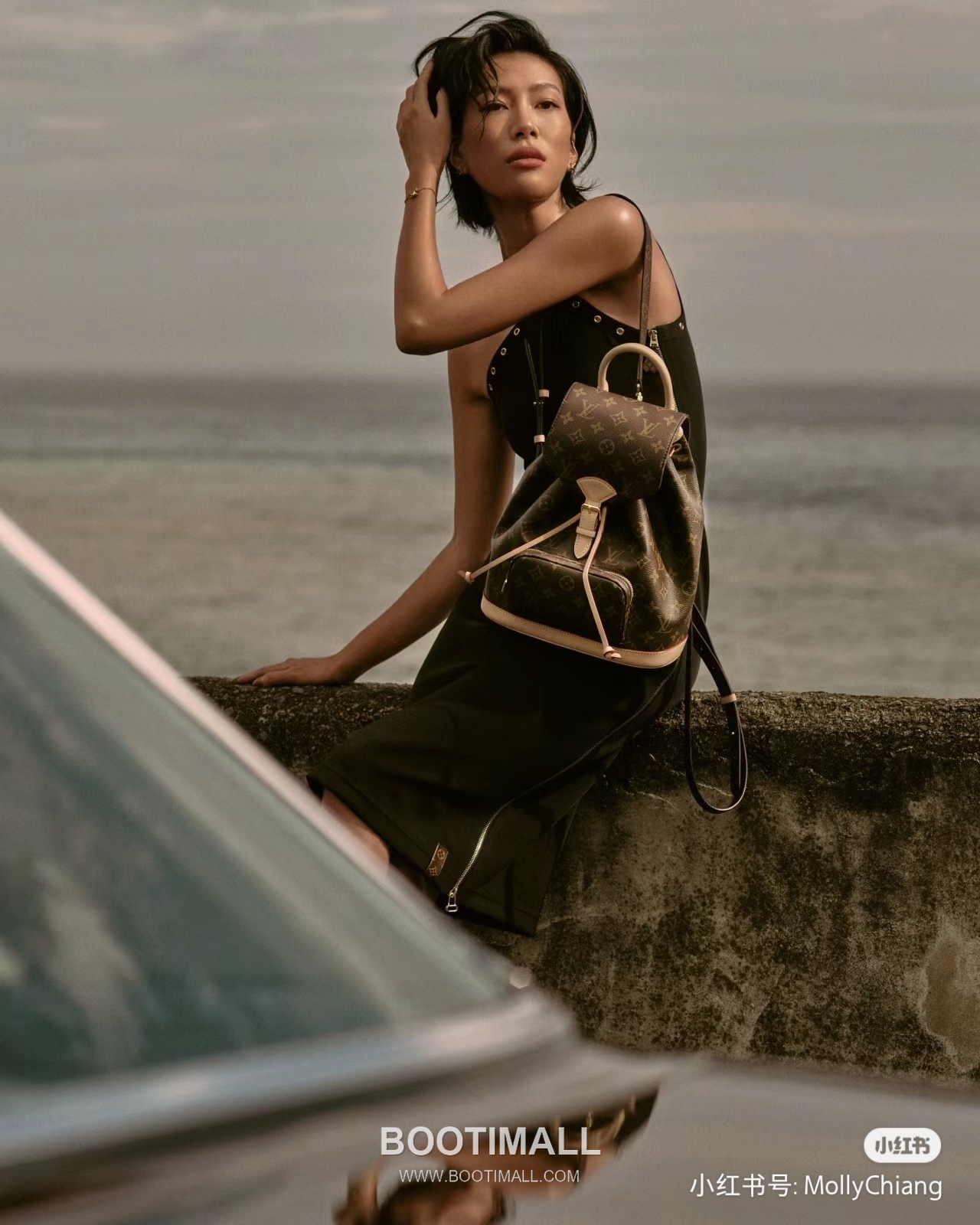 Louis Vuitton Montsouris Backpack Monogram Coated Canvas Leather Trim 루이비통 몽수리 모노그램 코팅 캔버스 백팩 28cm 3