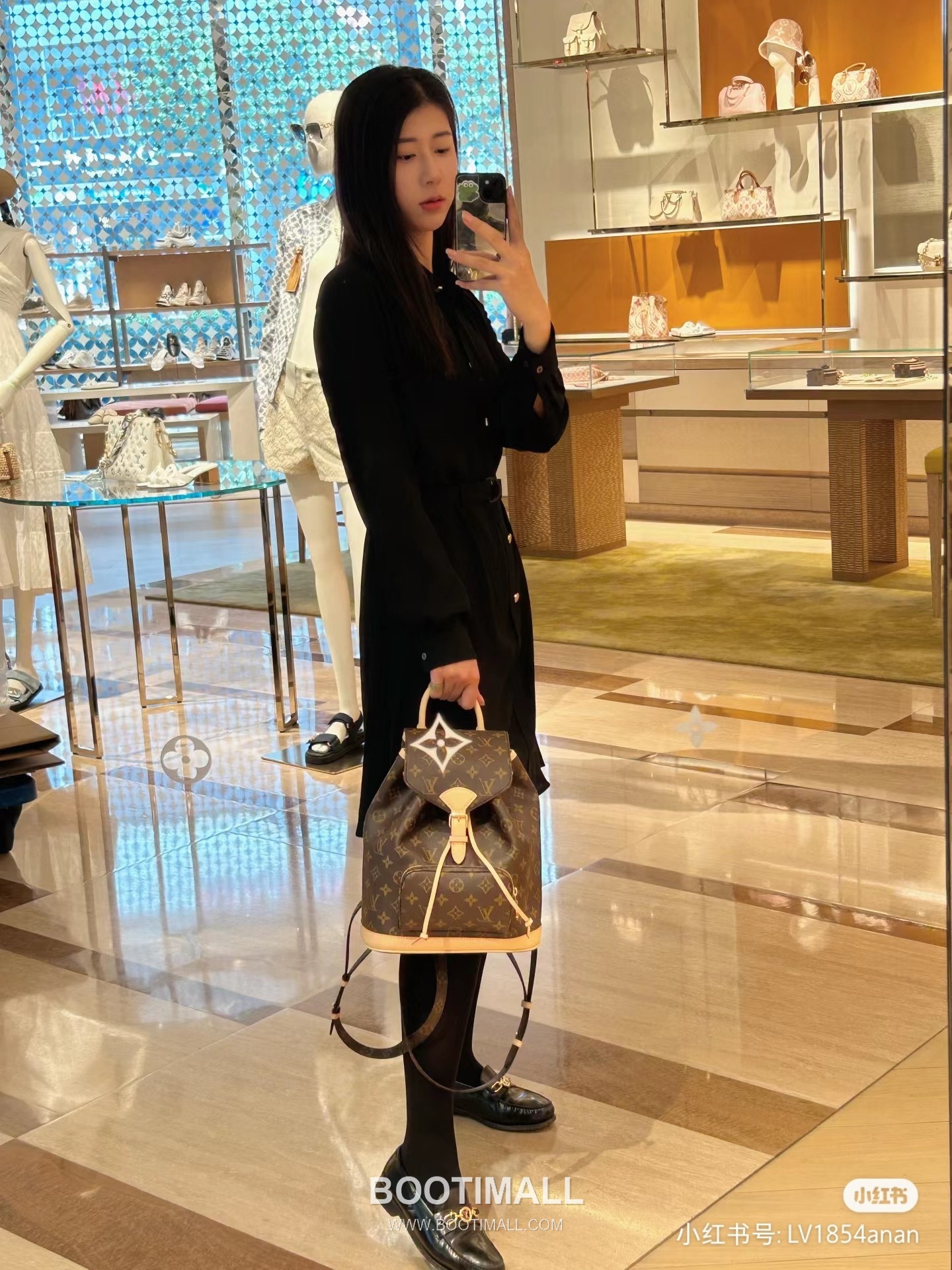 Louis Vuitton Montsouris Backpack Monogram Coated Canvas Leather Trim 루이비통 몽수리 모노그램 코팅 캔버스 백팩 28cm 6