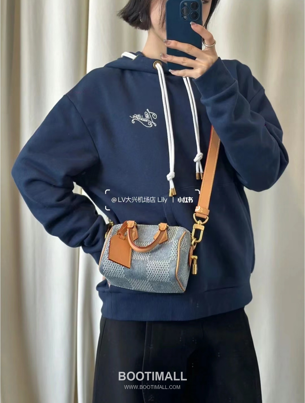 Louis Vuitton Speedy 18 Bandoulière Damier Denim Canvas Bag 루이비통 스피디 18 반둘리에 다미에 데님 캔버스 백 18cm 2
