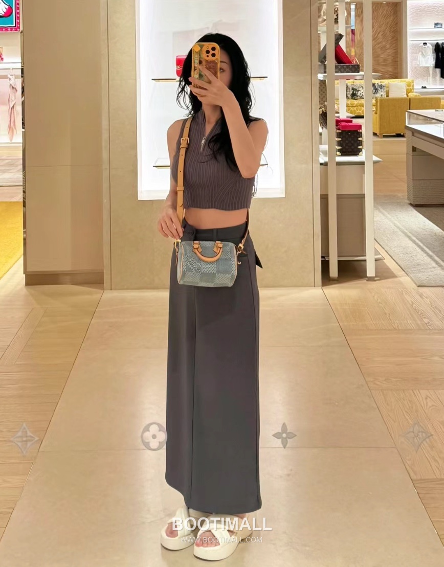 Louis Vuitton Speedy 18 Bandoulière Damier Denim Canvas Bag 루이비통 스피디 18 반둘리에 다미에 데님 캔버스 백 18cm 6