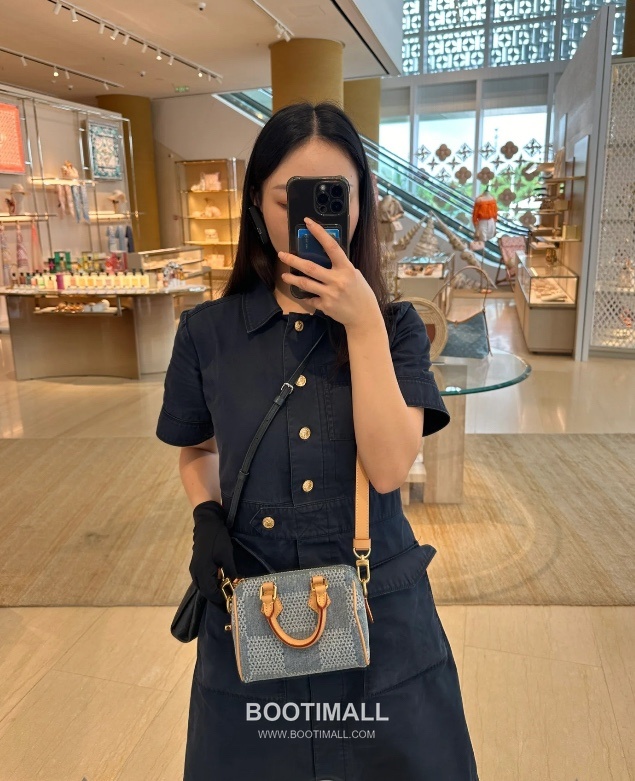 Louis Vuitton Speedy 18 Bandoulière Damier Denim Canvas Bag 루이비통 스피디 18 반둘리에 다미에 데님 캔버스 백 18cm 7