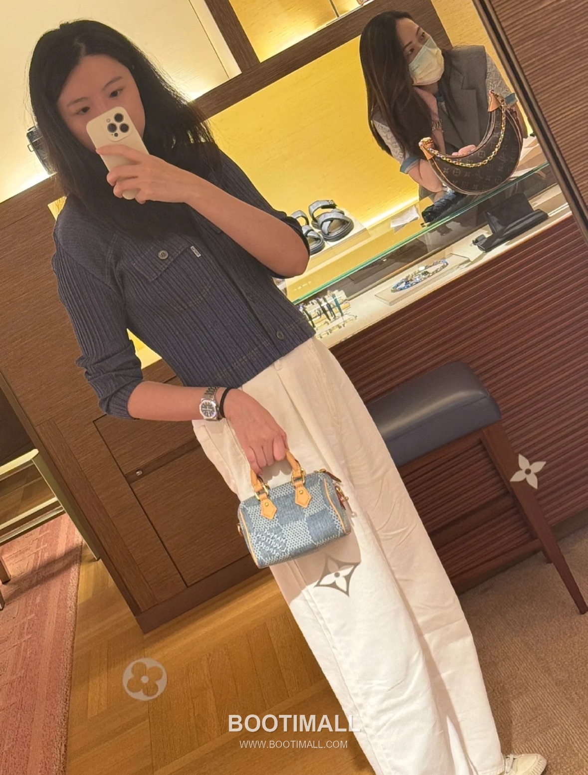 Louis Vuitton Speedy 18 Bandoulière Damier Denim Canvas Bag 루이비통 스피디 18 반둘리에 다미에 데님 캔버스 백 18cm 8