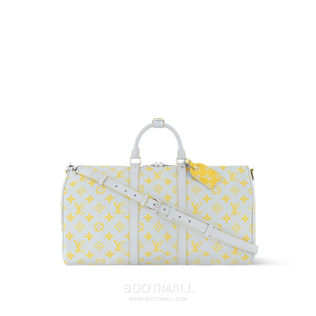 Louis Vuitton Keepall Bandouliere Monogram Glow 50 Canvas Light Gray Duffle Bag 루이비통 키폴 반둘리에 모노그램 글로우 50 M14834 캔버스 라이트 그레이 더플백 50cm 1