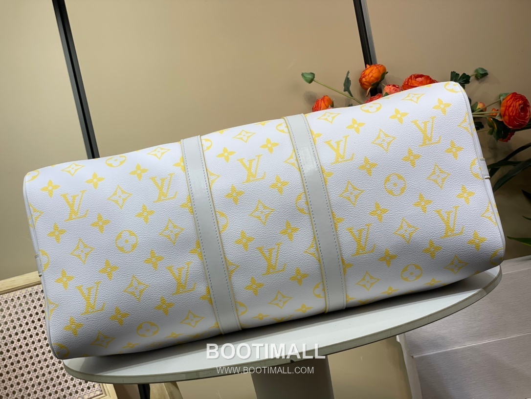 Louis Vuitton Keepall Bandouliere Monogram Glow 50 Canvas Light Gray Duffle Bag 루이비통 키폴 반둘리에 모노그램 글로우 50 M14834 캔버스 라이트 그레이 더플백 50cm 8