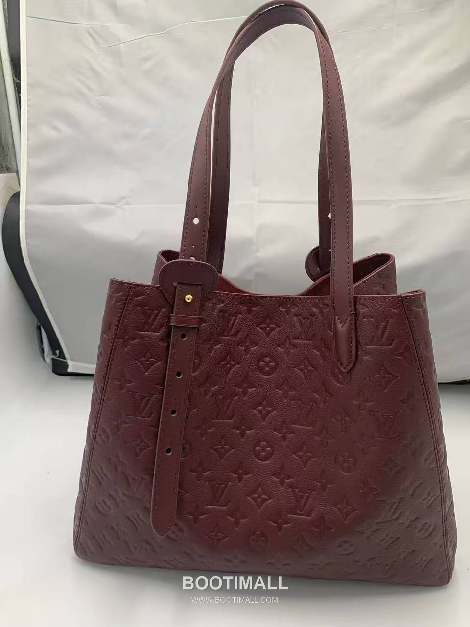 Louis Vuitton All In One Medium Monogram Empreinte Leather Burgundy Tote Bag 루이비통 올 인 원 미디엄 M25860 모노그램 앙프렝뜨 레더 버건디 토트백 56.5cm 1
