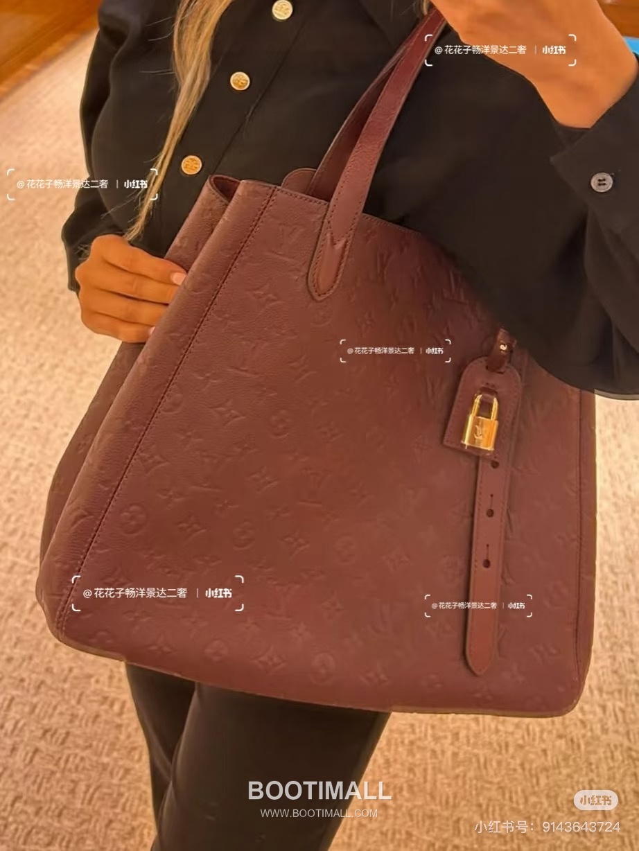 Louis Vuitton All In One Medium Monogram Empreinte Leather Burgundy Tote Bag 루이비통 올 인 원 미디엄 M25860 모노그램 앙프렝뜨 레더 버건디 토트백 56.5cm 4
