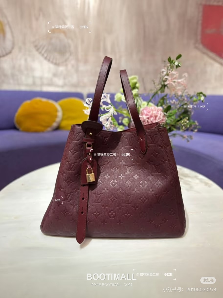 Louis Vuitton All In One Medium Monogram Empreinte Leather Burgundy Tote Bag 루이비통 올 인 원 미디엄 M25860 모노그램 앙프렝뜨 레더 버건디 토트백 56.5cm 5
