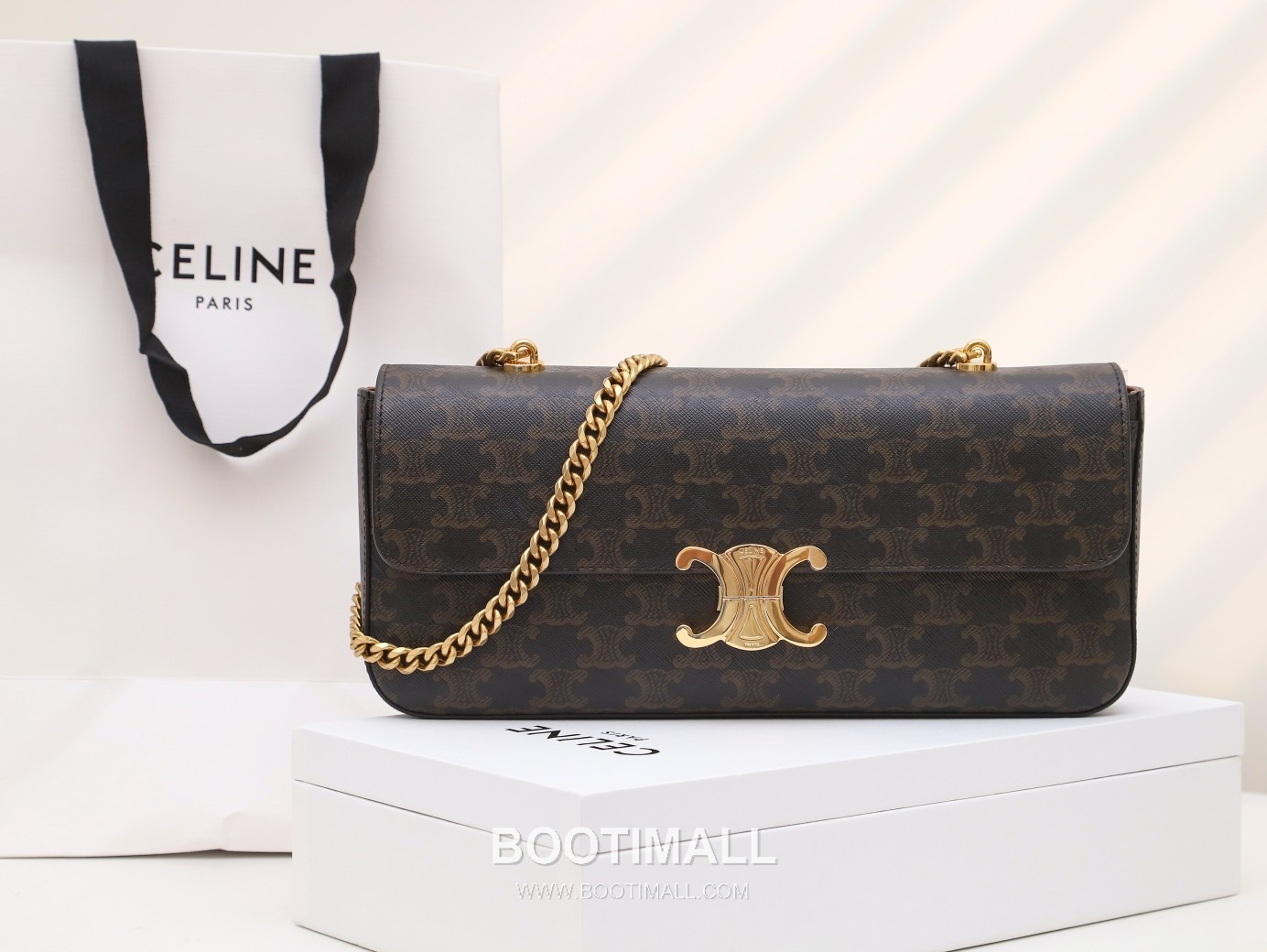 CELINE Triomphe Monogram Canvas Chain Shoulder Bag 197412 셀린느 트리옹프 모노그램 체인 숄더백 33cm 10