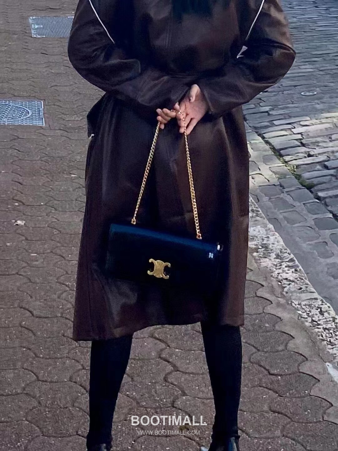 Celine 197412 Chain Strap Italian Cowhide Shoulder Bag 셀린느 197412 체인 스트랩 이탈리아 소가죽 숄더백 33cm 3