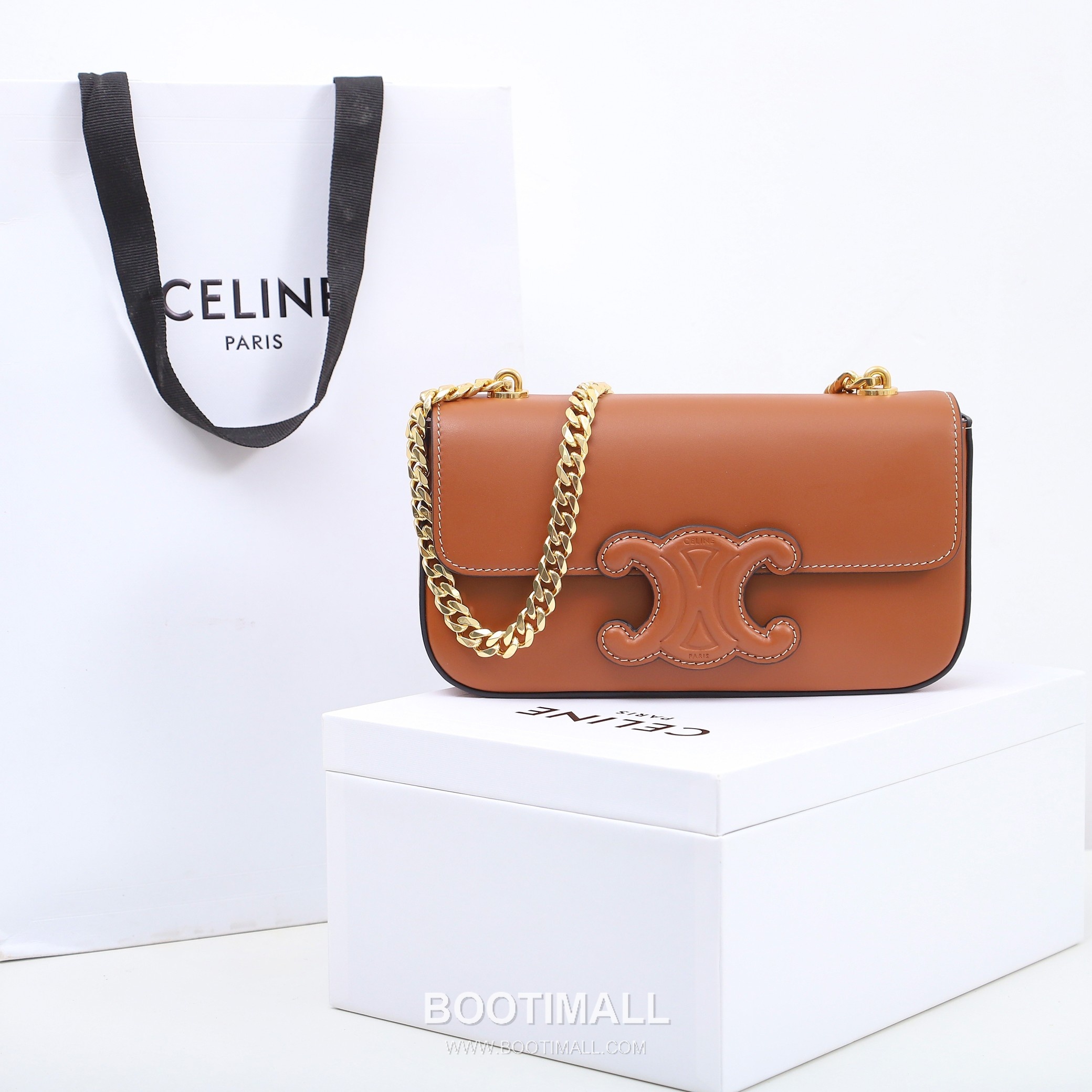 CELINE Triomphe Chain Calfskin Leather Shoulder Bag 199243 셀린느 트리옹프 체인 카프스킨 숄더백 20.5cm 1