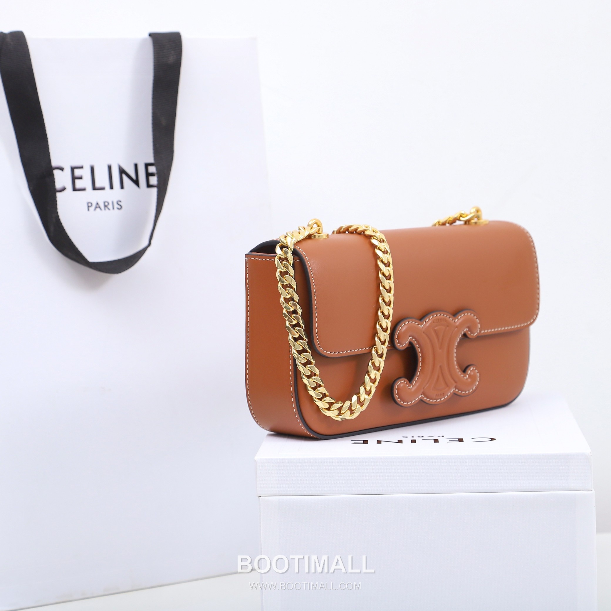 CELINE Triomphe Chain Calfskin Leather Shoulder Bag 199243 셀린느 트리옹프 체인 카프스킨 숄더백 20.5cm 2
