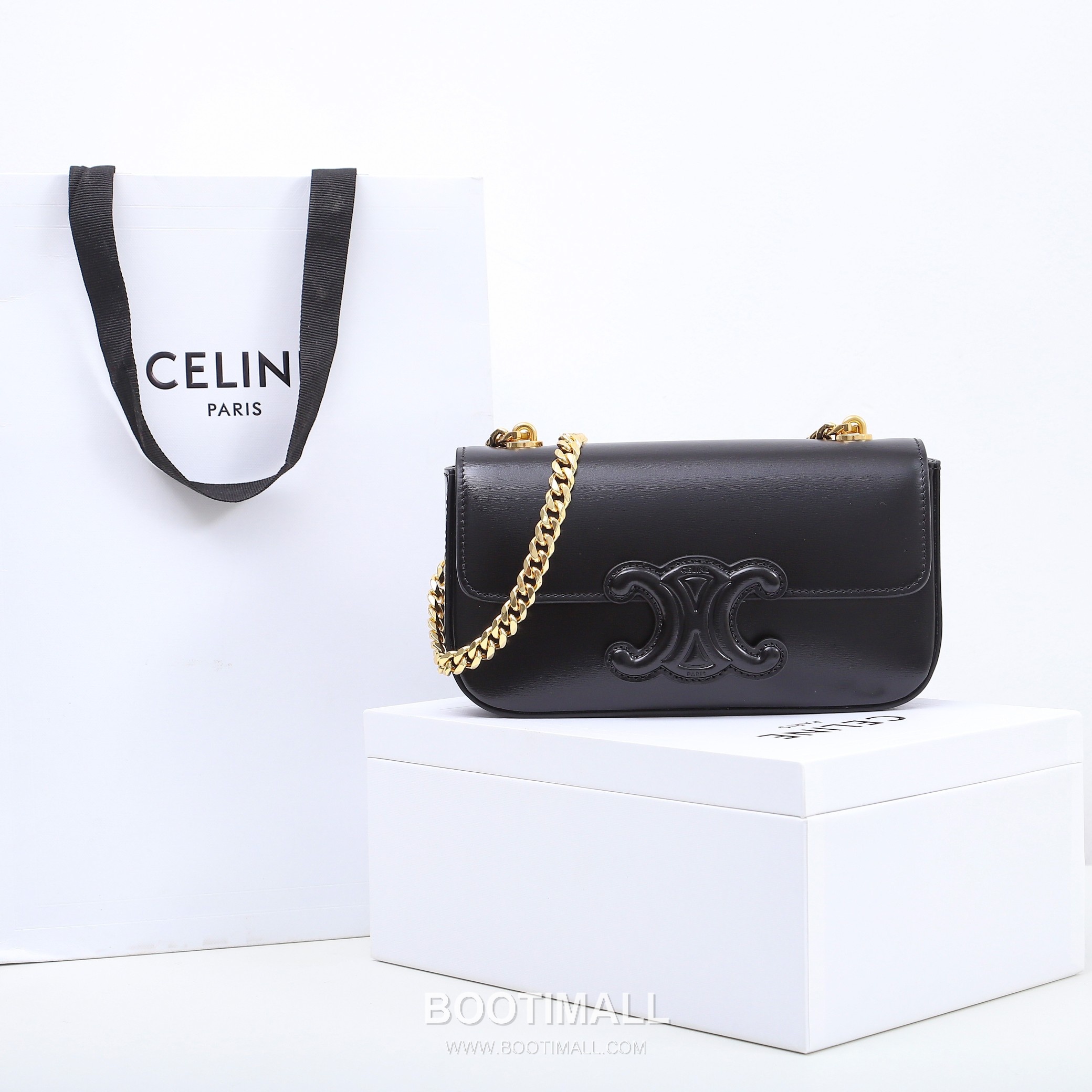 CELINE Triomphe Chain Calfskin Leather Shoulder Bag 199243 셀린느 트리옹프 체인 카프스킨 숄더백 20.5cm 1