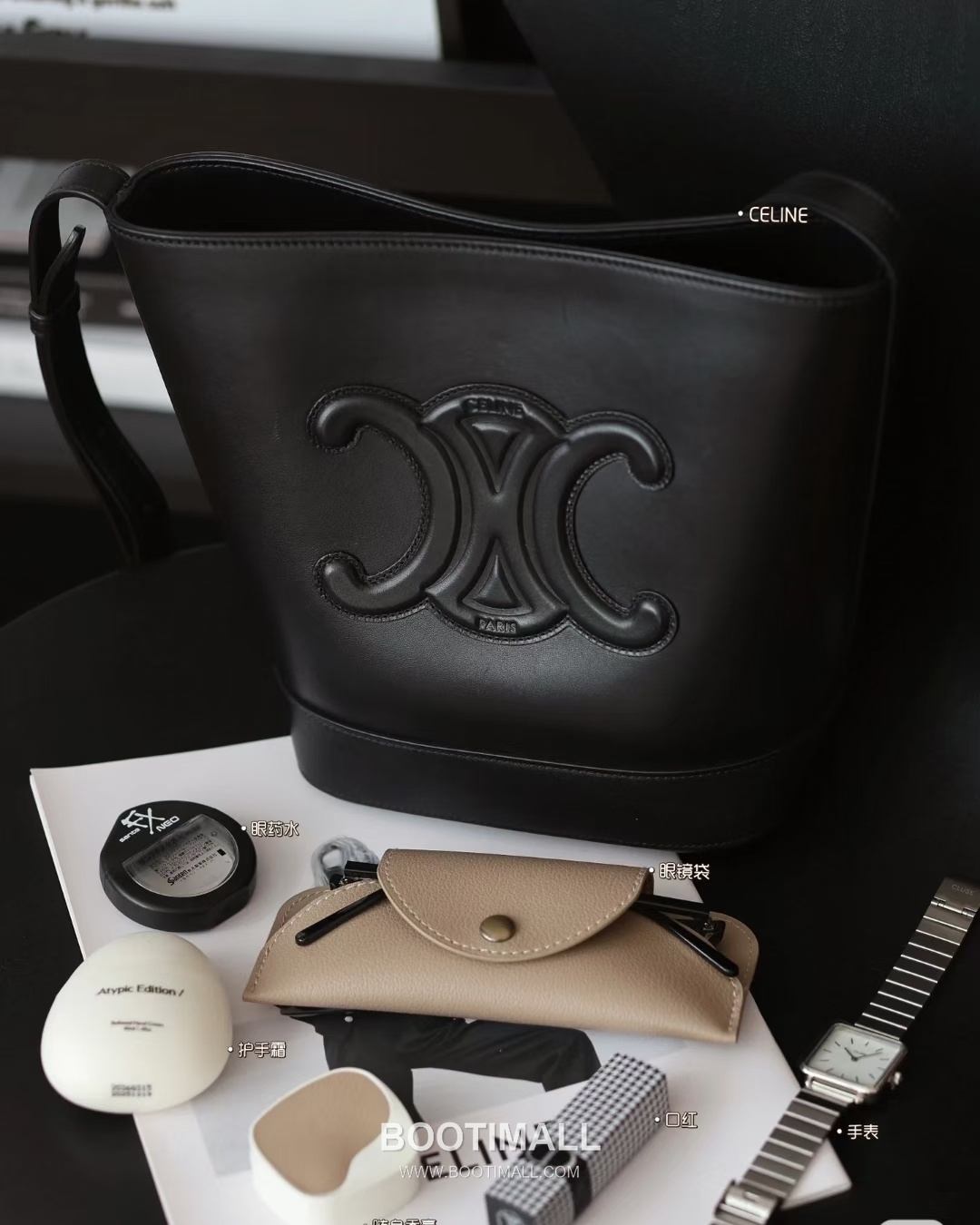 Celine LOGO Triomphe 113783 Calfskin Bucket Bag 셀린느 LOGO 113783 카프스킨 버킷백 22cm 6