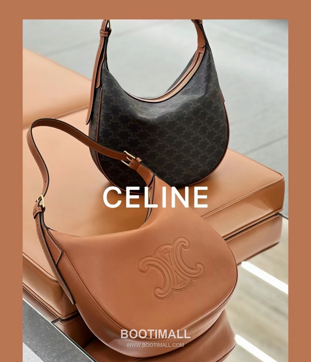 CELINE Triomphe Monogram Canvas Calfskin Hobo Bag 114713 셀린느 트리옹프 모노그램 캔버스 호보백 31cm 5