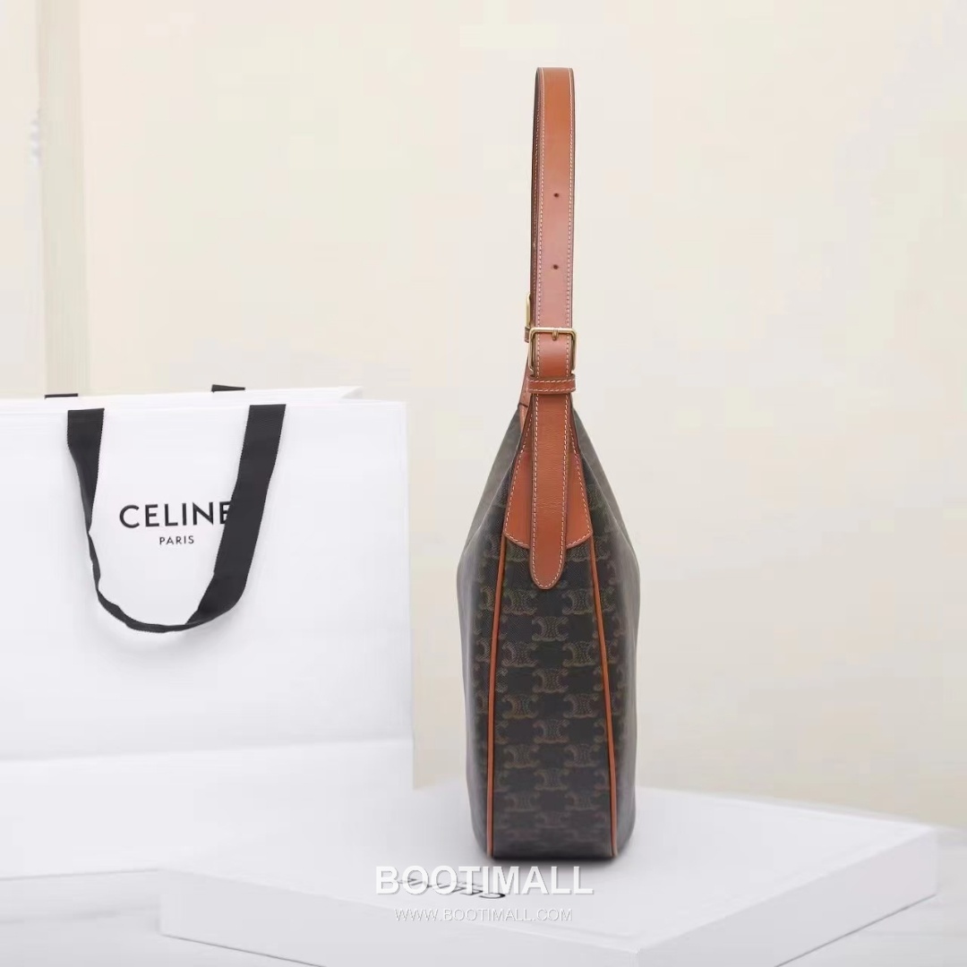 CELINE Triomphe Monogram Canvas Calfskin Hobo Bag 114713 셀린느 트리옹프 모노그램 캔버스 호보백 31cm 8