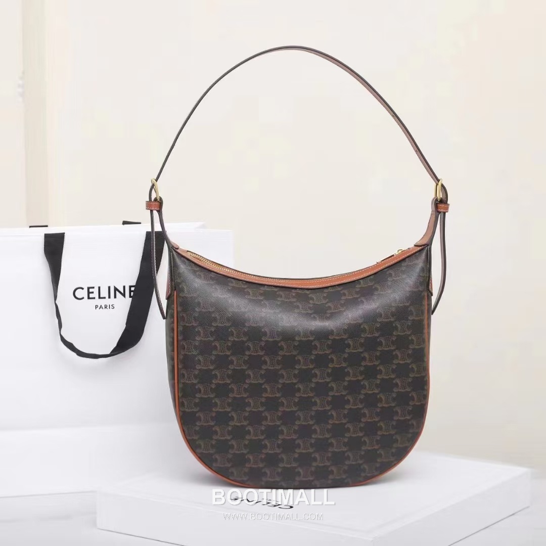 CELINE Triomphe Monogram Canvas Calfskin Hobo Bag 114713 셀린느 트리옹프 모노그램 캔버스 호보백 31cm 9