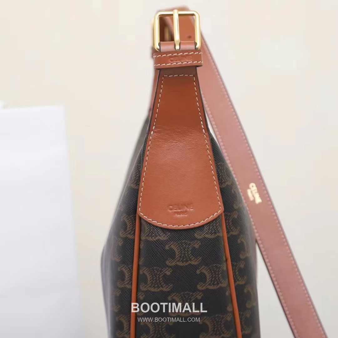 CELINE Triomphe Monogram Canvas Calfskin Hobo Bag 114713 셀린느 트리옹프 모노그램 캔버스 호보백 31cm 12