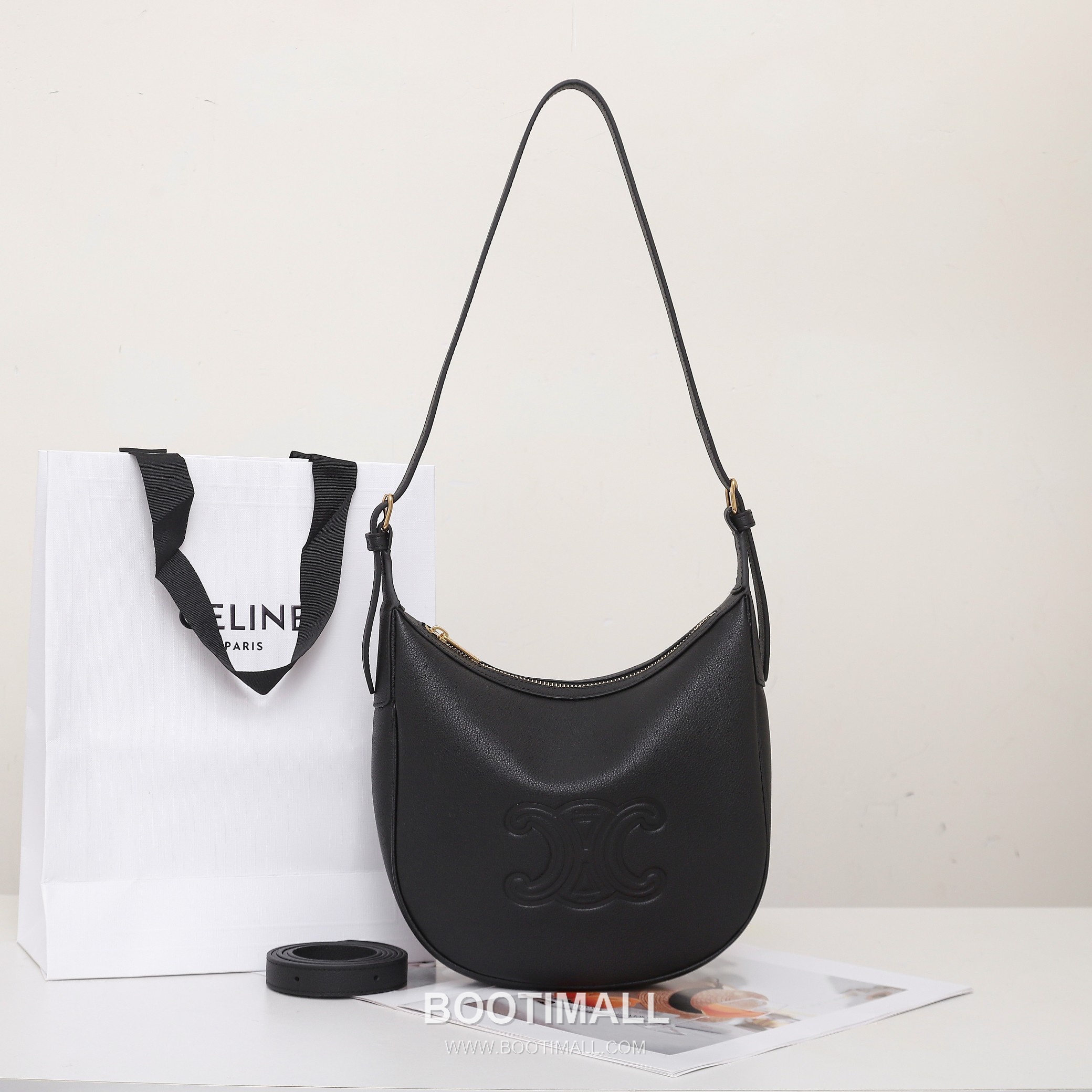 CELINE Small Hobo Calfskin Leather Shoulder Bag 117253 셀린느 스몰 호보 카프스킨 숄더백 24cm 6