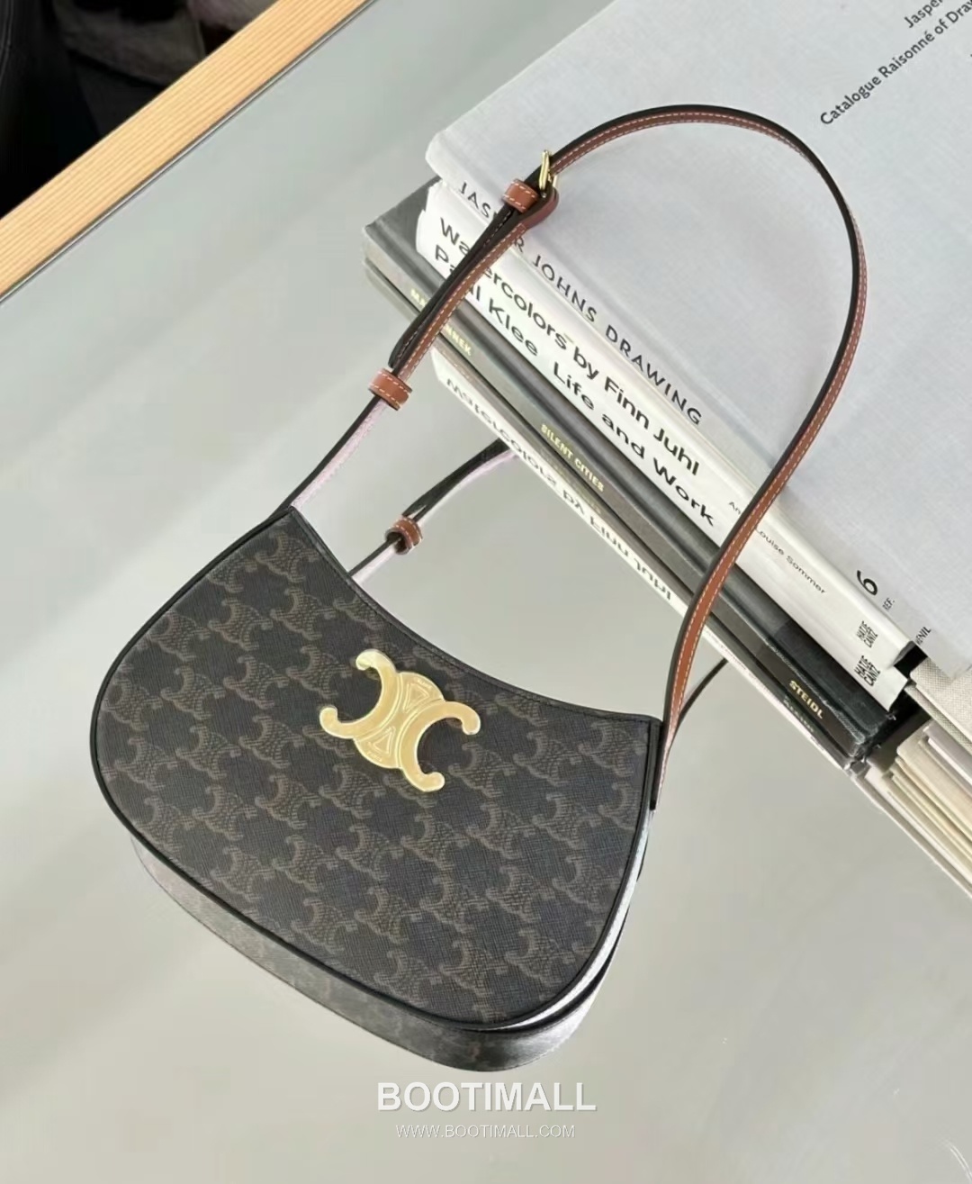 CELINE Triomphe Monogram Canvas Calfskin Shoulder Bag 115702 셀린느 트리옹프 모노그램 캔버스 숄더백 22cm 2