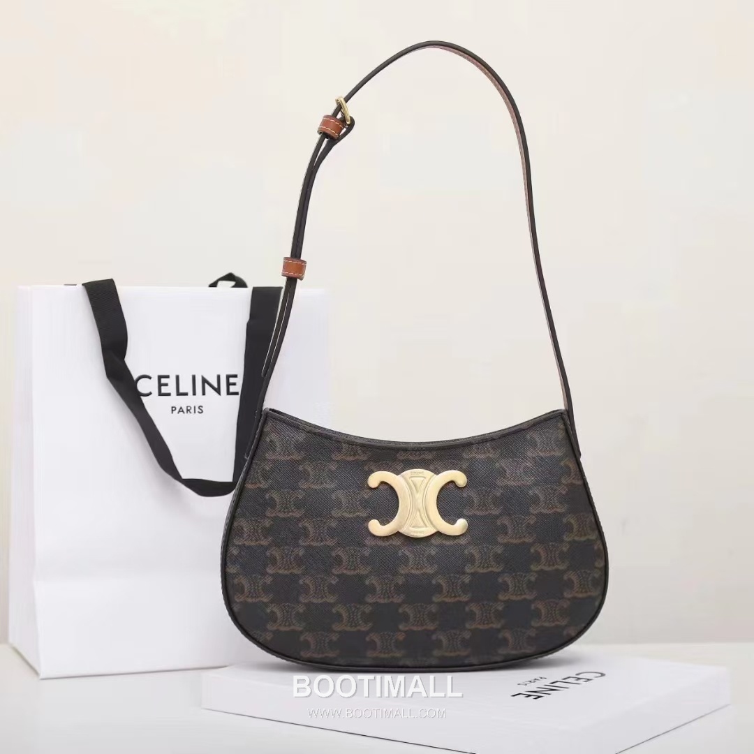 CELINE Triomphe Monogram Canvas Calfskin Shoulder Bag 115702 셀린느 트리옹프 모노그램 캔버스 숄더백 22cm 10