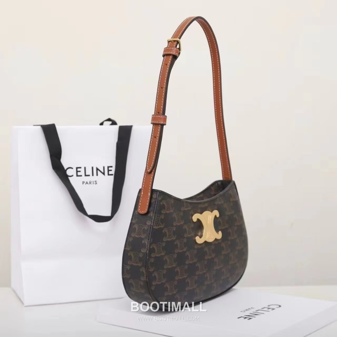 CELINE Triomphe Monogram Canvas Calfskin Shoulder Bag 115702 셀린느 트리옹프 모노그램 캔버스 숄더백 22cm 11