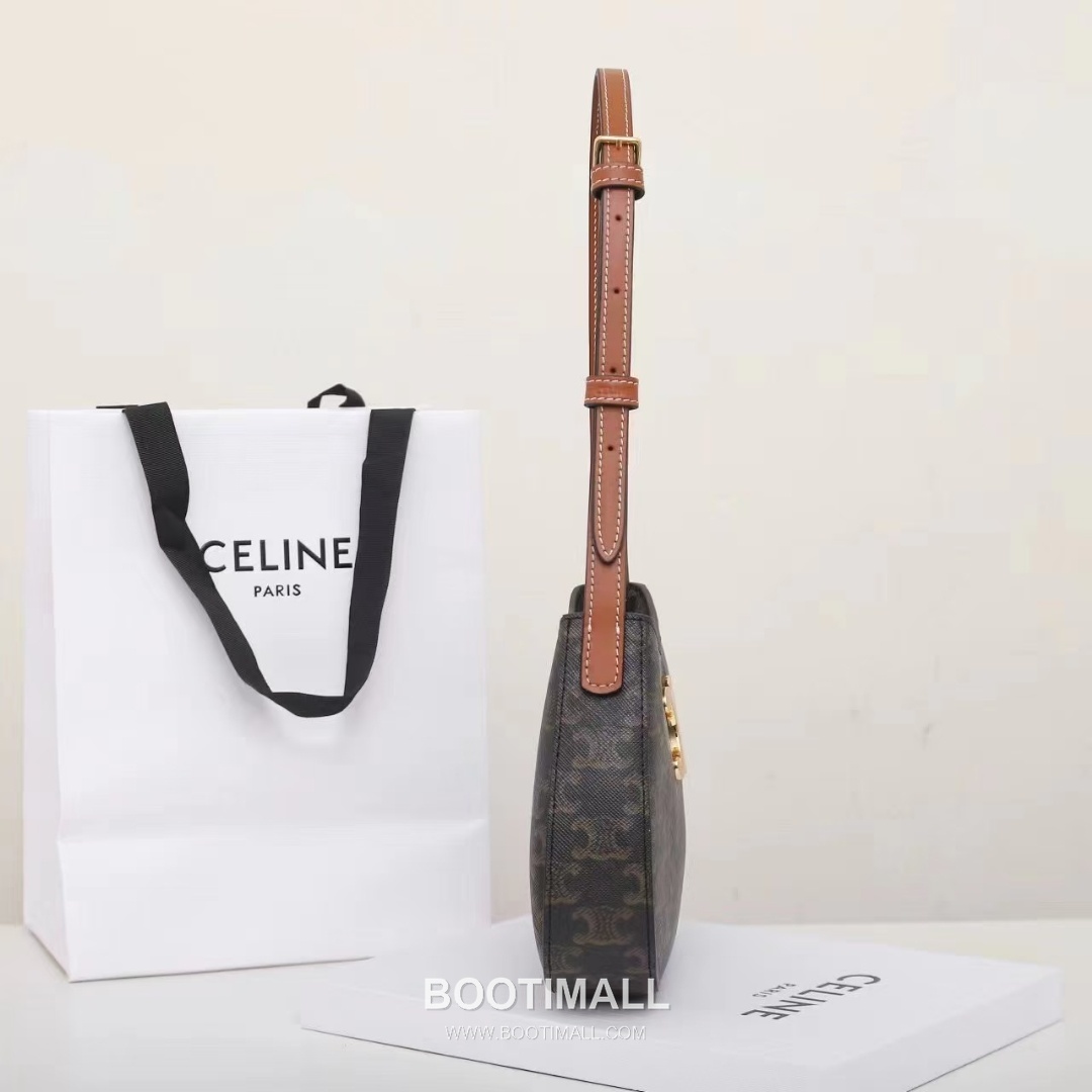 CELINE Triomphe Monogram Canvas Calfskin Shoulder Bag 115702 셀린느 트리옹프 모노그램 캔버스 숄더백 22cm 12