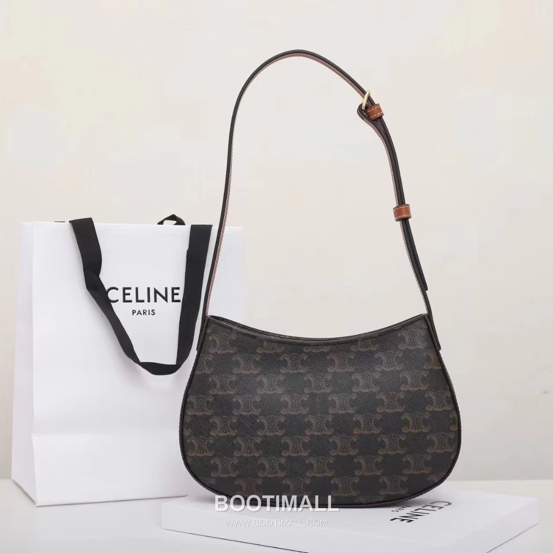 CELINE Triomphe Monogram Canvas Calfskin Shoulder Bag 115702 셀린느 트리옹프 모노그램 캔버스 숄더백 22cm 13