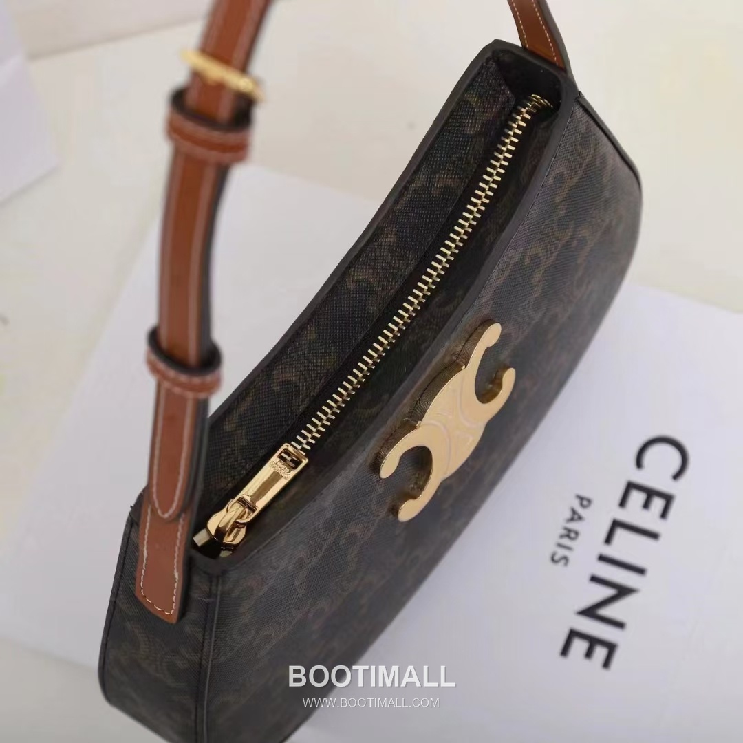 CELINE Triomphe Monogram Canvas Calfskin Shoulder Bag 115702 셀린느 트리옹프 모노그램 캔버스 숄더백 22cm 16