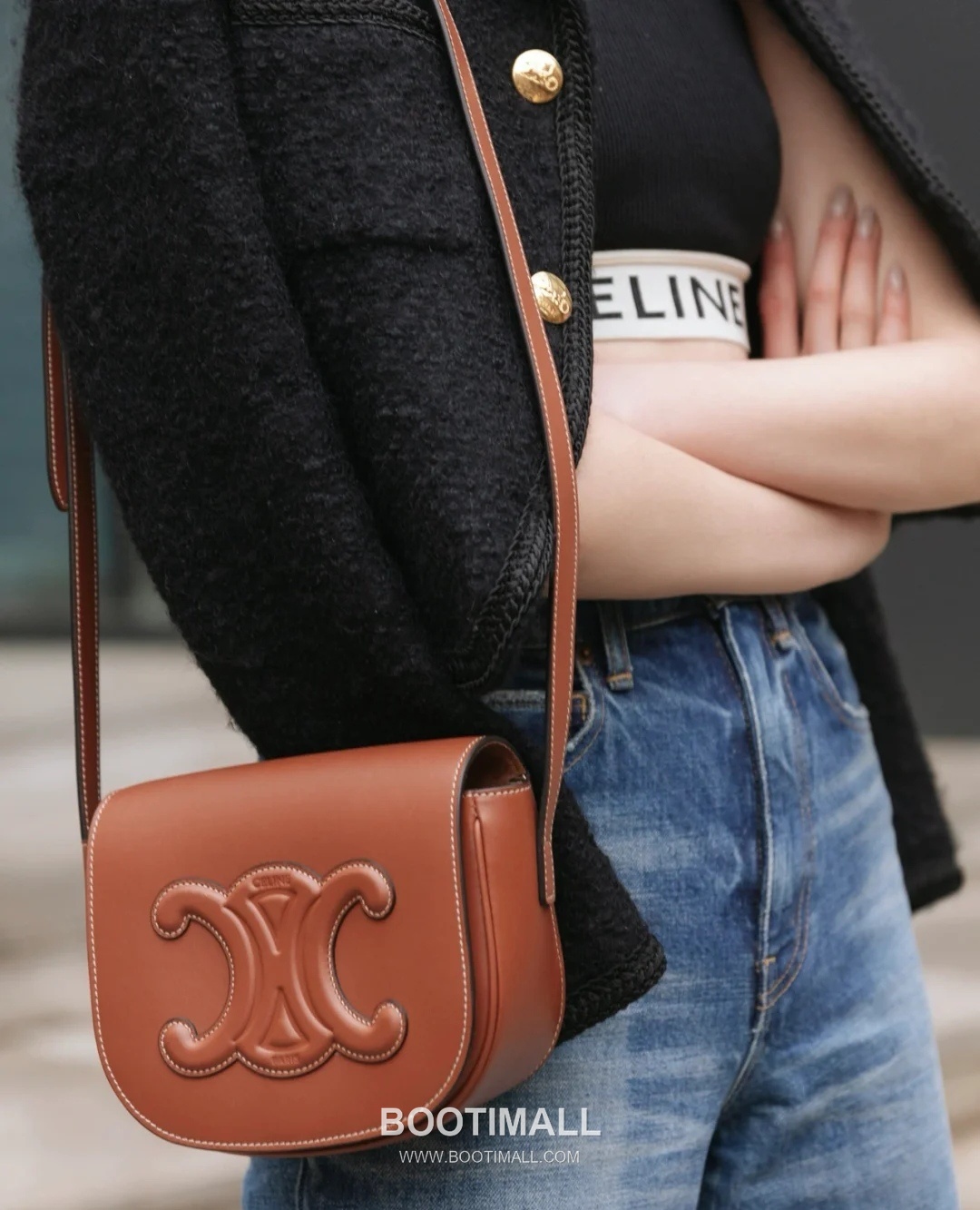 CELINE Triomphe Calfskin Leather Shoulder Bag 198263 셀린느 트리옹프 카프스킨 숄더백 18.5cm 1