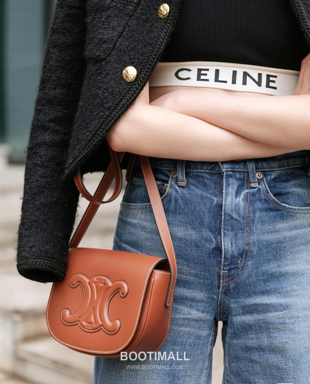 CELINE Triomphe Calfskin Leather Shoulder Bag 198263 셀린느 트리옹프 카프스킨 숄더백 18.5cm 4