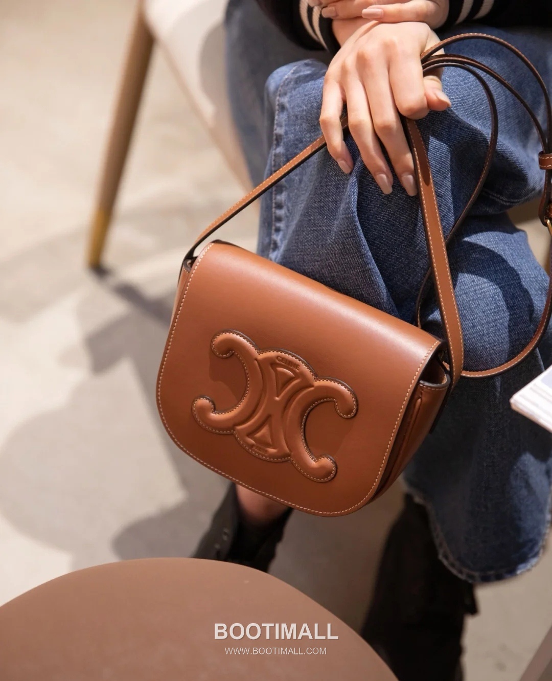 CELINE Triomphe Calfskin Leather Shoulder Bag 198263 셀린느 트리옹프 카프스킨 숄더백 18.5cm 6