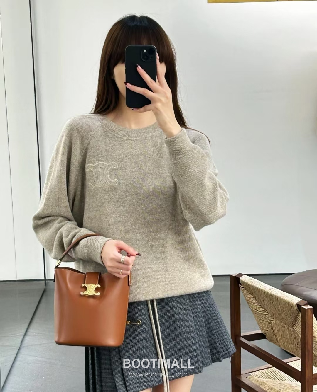 CELINE Bucket Calfskin Leather Shoulder Bag 119173 셀린느 버킷 카프스킨 숄더백 19cm 2